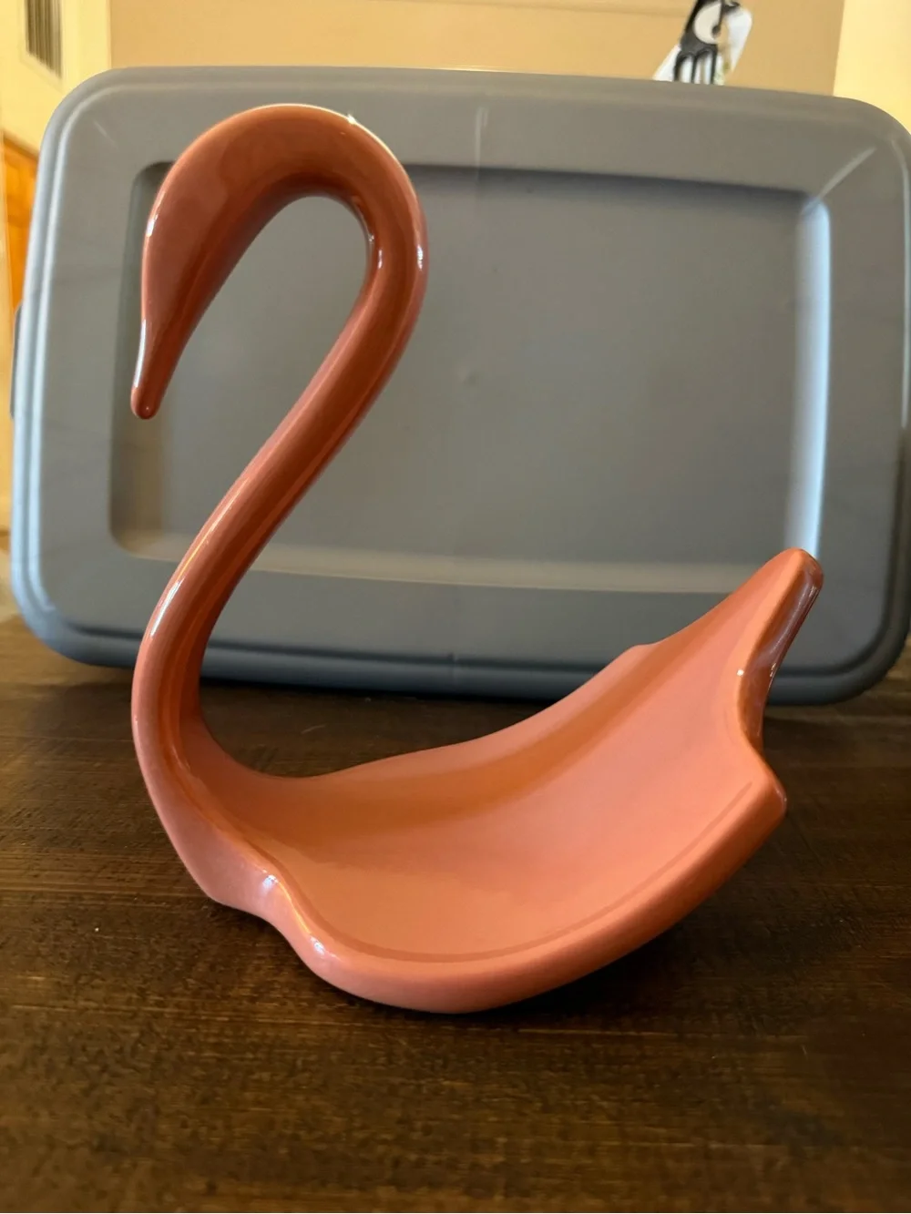 Vintage Nova Designs Fine Ceramic Terracotta color Swan Towel holder.